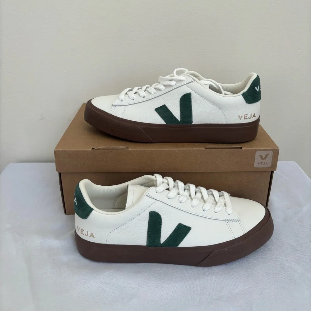 Veja Campo Leather Cyprus Bark Womens Size 7 Eu38 sneakers NWB - Picture 1 of 8